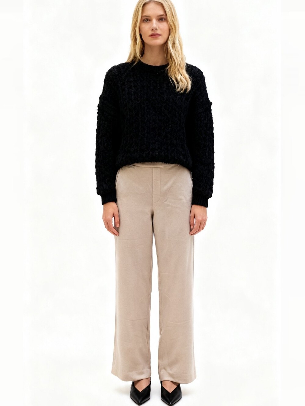 Vince Wool-Blend Wide-Leg Pants Size L